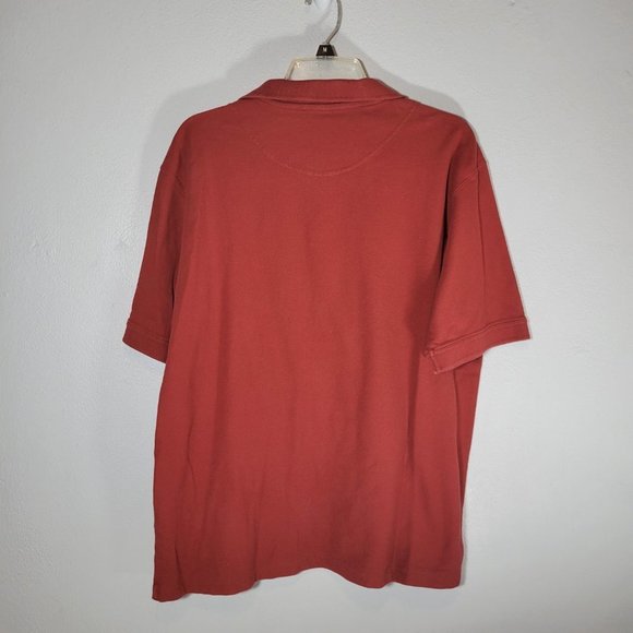 Columbia Mens Polo Burnt Red Short Sleeve Embroidered Size Large - Picture 2 of 3